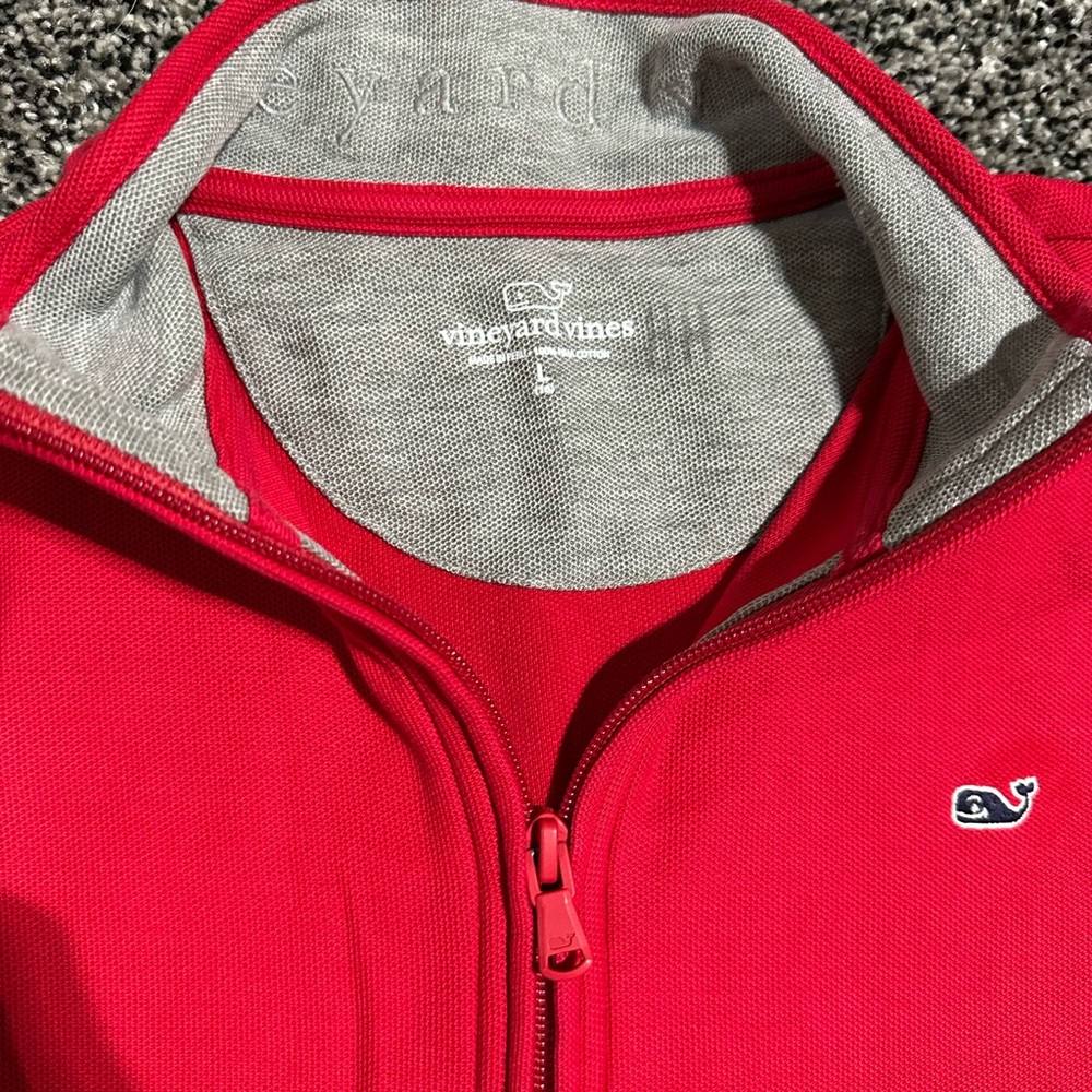 Vineyard Vines Red and Gray Kids Sweater